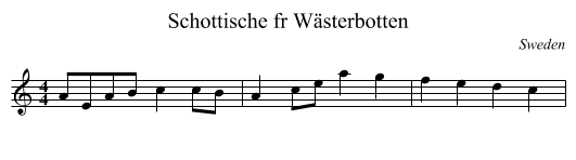 Schottische fr W&auml;sterbotten - staff notation