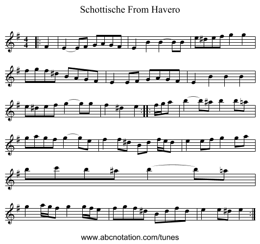 Schottische From Havero - staff notation