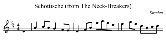 Schottische (from The Neck-Breakers) - staff notation