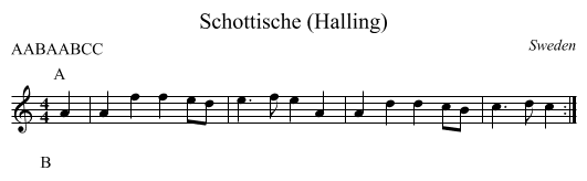 Schottische (Halling) - staff notation