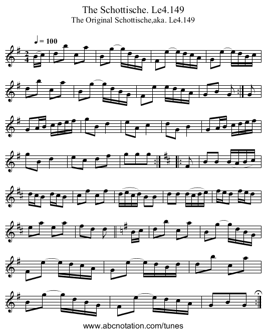 Schottische. Le4.149, The - staff notation