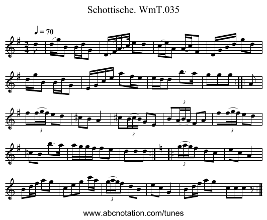 Schottische. WmT.035 - staff notation