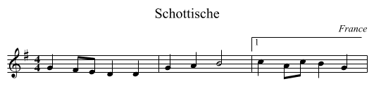 Schottische - staff notation