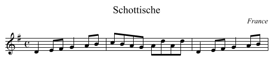 Schottische - staff notation