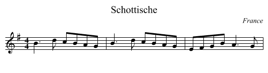 Schottische - staff notation