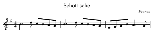 Schottische - staff notation