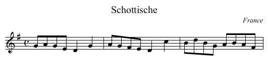 Schottische - staff notation