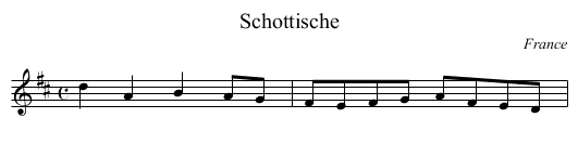 Schottische - staff notation