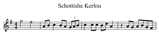 Schottishe Kerlou - staff notation