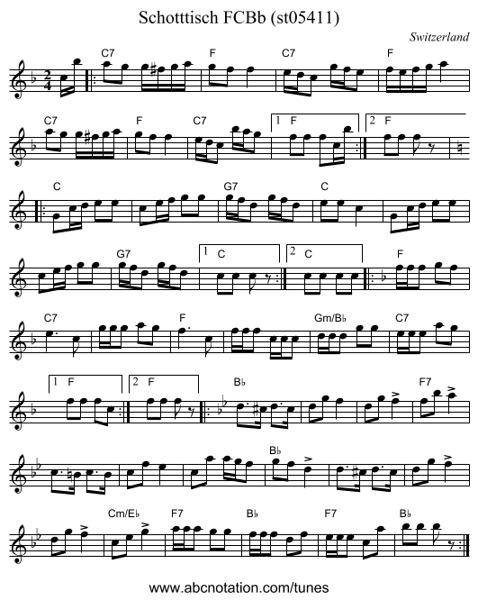 Schotttisch FCBb (st05411) - staff notation