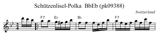 Sch&uuml;tzenlisel-Polka  BbEb (pk09388) - staff notation