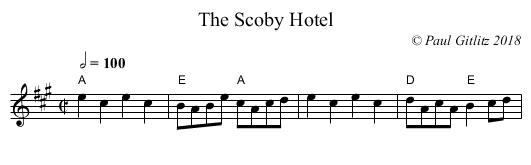 Scoby Hotel, The - staff notation