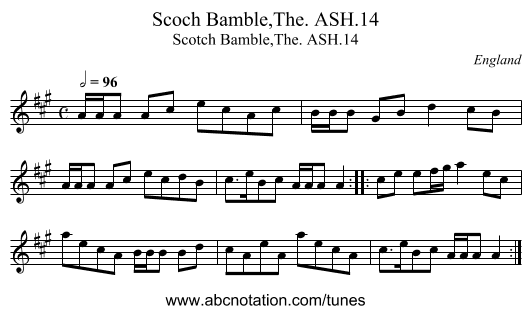 Scoch Bamble,The. ASH.14 - staff notation