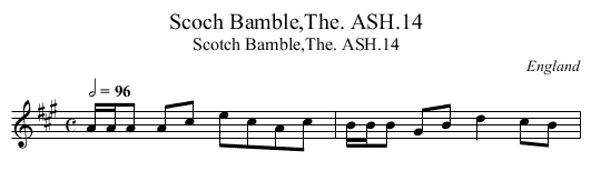 Scoch Bamble,The. ASH.14 - staff notation