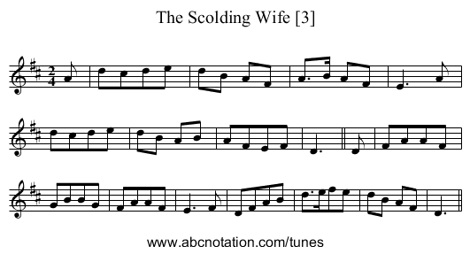 Scolding Wife [3], The - staff notation