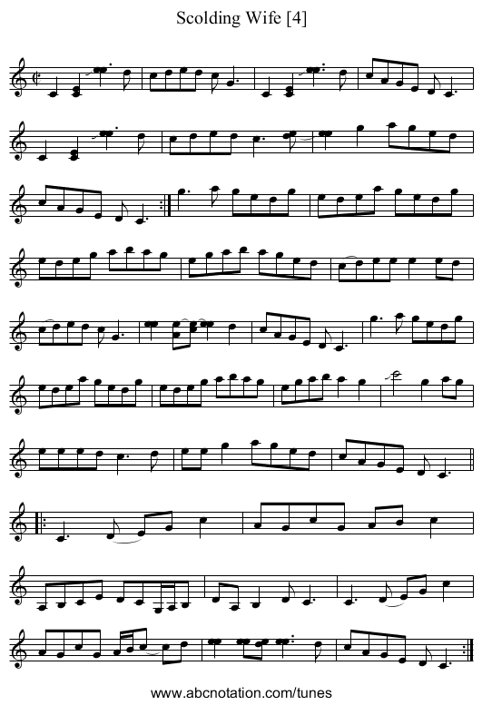 Scolding Wife [4] - staff notation
