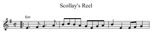 Scollay's Reel - staff notation