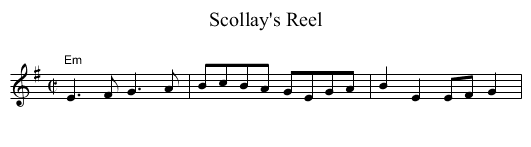 Scollay's Reel - staff notation