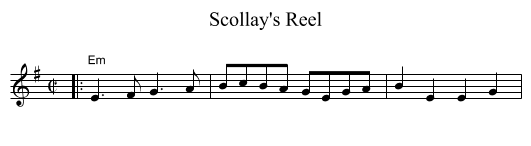 Scollay's Reel - staff notation