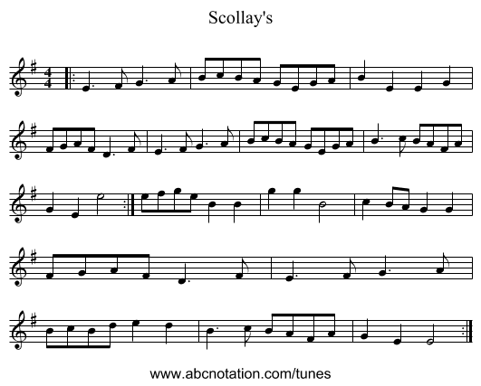 Scollay's - staff notation
