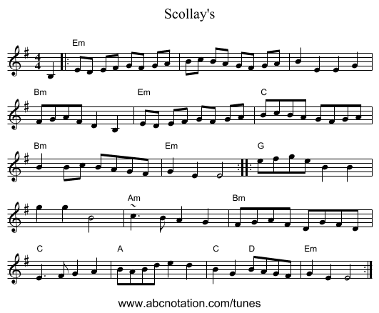 Scollay's - staff notation