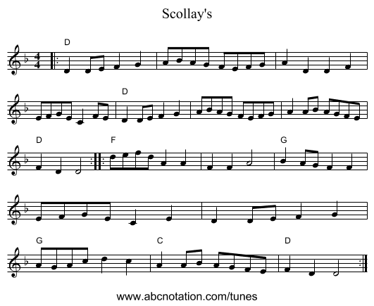 Scollay's - staff notation