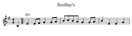 Scollay's - staff notation