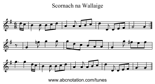 Scornach na Wallaige - staff notation