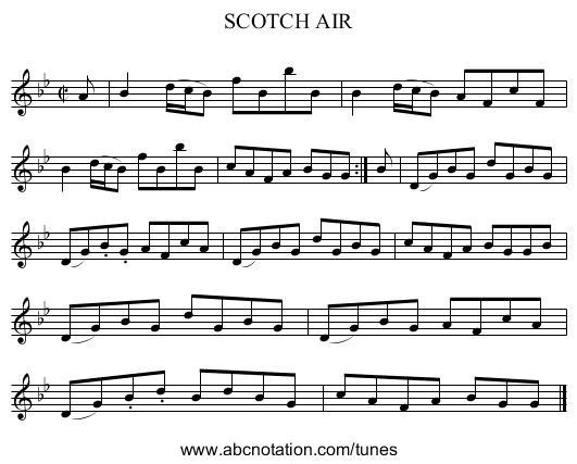 SCOTCH AIR - staff notation