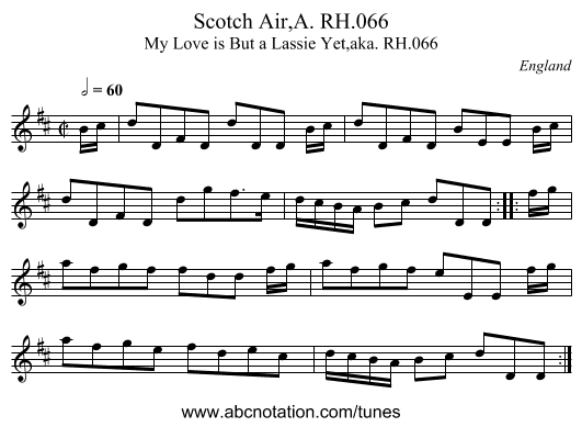 Scotch Air,A. RH.066 - staff notation