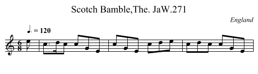 Scotch Bamble,The. JaW.271 - staff notation