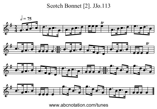 Scotch Bonnet [2]. JJo.113 - staff notation