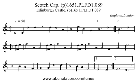 Scotch Cap. (p)1651.PLFD1.089 - staff notation