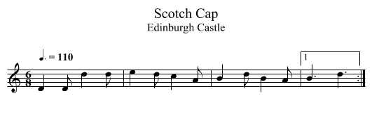 Scotch Cap - staff notation