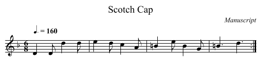 Scotch Cap - staff notation