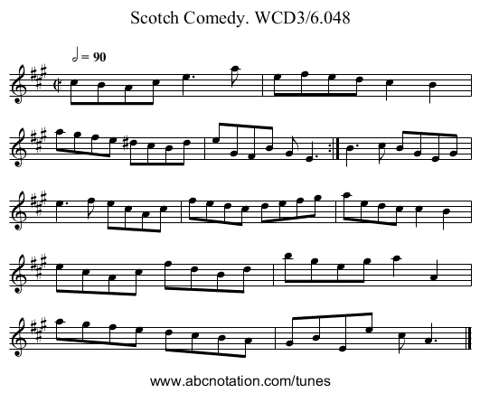 Scotch Comedy. WCD3/6.048 - staff notation