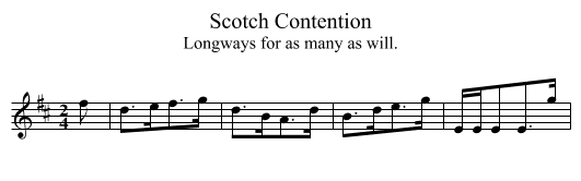 Scotch Contention - staff notation