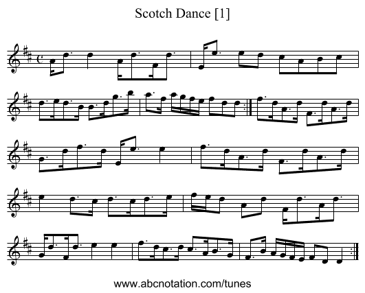 Scotch Dance [1] - staff notation