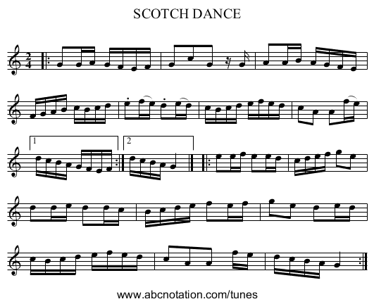SCOTCH DANCE - staff notation