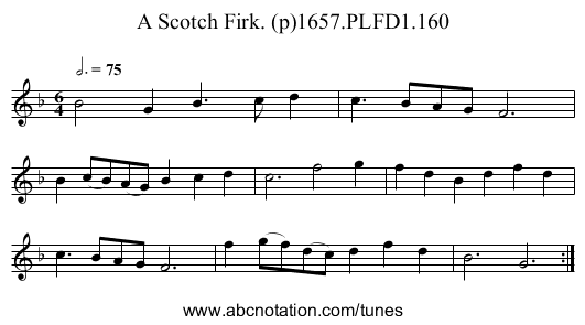 Scotch Firk. (p)1657.PLFD1.160, A - staff notation