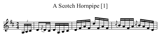 Scotch Hornpipe [1], A - staff notation