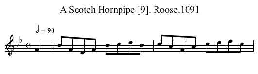 Scotch Hornpipe [9]. Roose.1091, A - staff notation