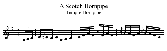 Scotch Hornpipe, A - staff notation