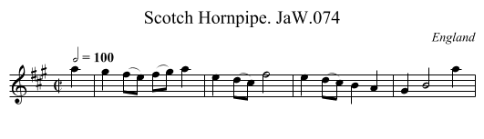 Scotch Hornpipe. JaW.074 - staff notation