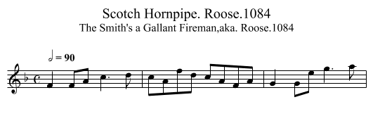 Scotch Hornpipe. Roose.1084 - staff notation