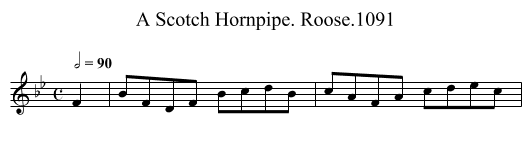 Scotch Hornpipe. Roose.1091, A - staff notation
