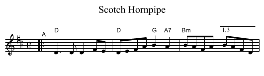 Scotch Hornpipe - staff notation