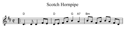 Scotch Hornpipe - staff notation