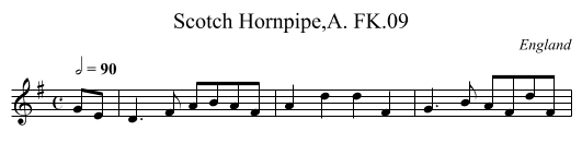 Scotch Hornpipe,A. FK.09 - staff notation