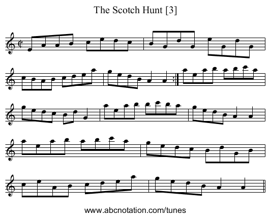 Scotch Hunt [3], The - staff notation